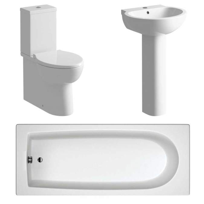 Muscovy Bathroom Suite, 535mm Basin, Close Toilet & 1700 Bath