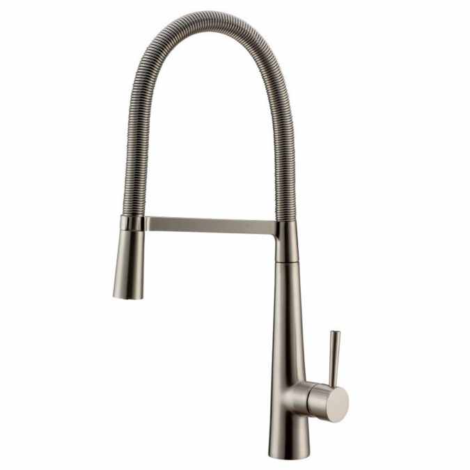 Evolve Spring Pull Out Kitchen Tap - Brushed Nickel