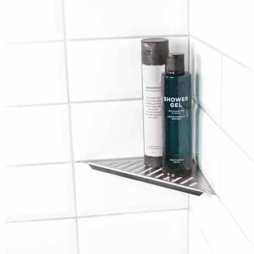 Genesis Brushed Steel Retro Fit Stainless Steel Shower Shelf