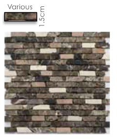 Abacus Direct Stone Random Mixed Brown Mosaic Tile - 305 x 305cm