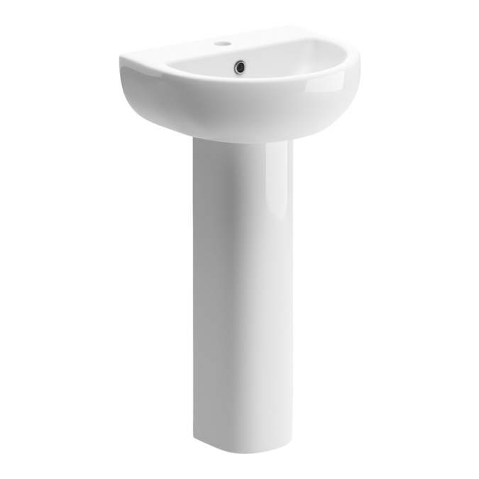 Termond 450x400mm 1TH Basin & Full Pedestal