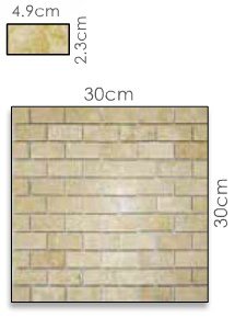 Abacus Travertine Marble Mosaic Single Colour 5 x2.5cm 30 x 30cm