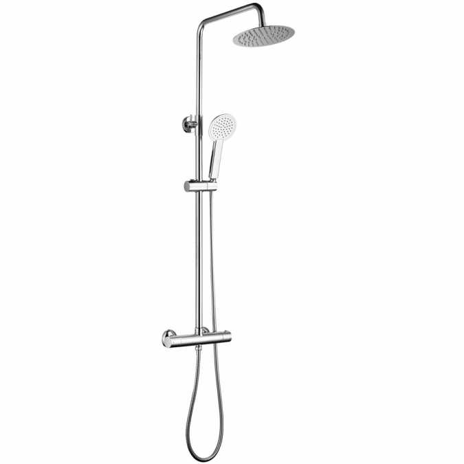 Round Thermostatic Dual Head Shower Set - Chrome