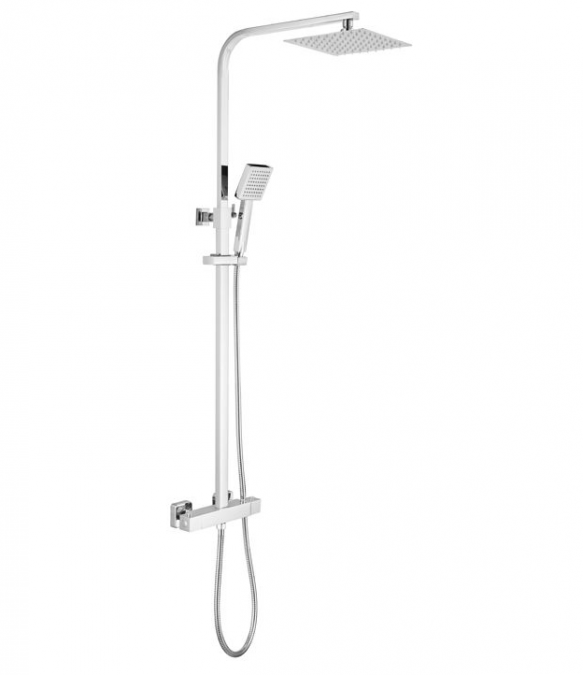 The White Space Square Dual Head Shower Set - Chrome