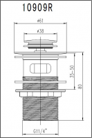 ASP Easy Clean Push Button Basin Waste - Slotted - Clicker / Sprung -10909SE - Alliance