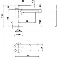 Francis Pegler Strata Blade Mini Monobloc Basin Mixer Tap