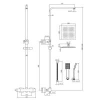 Niagara Equate Round Brushed Brass Thermostatic Dual Head Shower Set