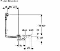 Square Push Button Bath Waste and Overflow - Clicker / Sprung - ASP