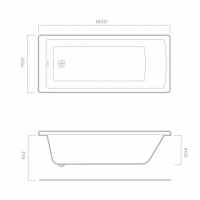 Beaufort Portland 1700 x 750mm Single Ended Bath with Grips