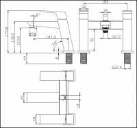 Cube Brushed Brass Square Dual Head Exposed Thermostatic Shower With Metal Fixed Head 