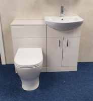 Classic White Gloss Bathroom Furniture Pack Inc Cistern, Toilet Pan, Seat & Basin - Nuie