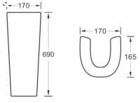 Termond 550x400mm 1TH Basin & Semi Pedestal