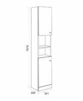 Uni Tall Wall Hung Unit 1500mm - Beige - Abacus