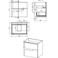 Villeroy & Boch Avento 530mm Bathroom Vanity Unit And Basin 1 Door Oak Kansas