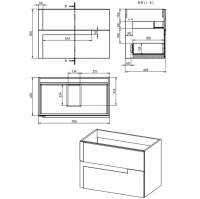 VitrA Ecora 900mm 3-Drawer Washbasin Unit with Legs - Gloss White