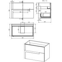 Havanna 810mm Basin Unit w/Basin - Sea Green Ash