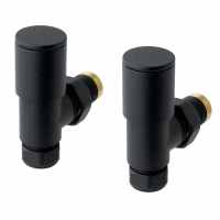 Eastbrook Angled Radiator Valves - Matt Black - Pair