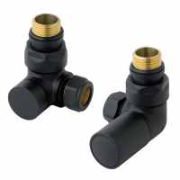 Eastbrook Corner Radiator Valves - Matt Black - Pair