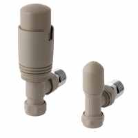 Eastbrook Angled Thermostatic Radiator Valves TRV - Cappuccino - Inc Lockshield