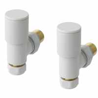 Eastbrook Angled Radiator Valves - Matt White - Pair