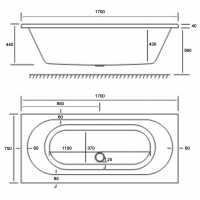 Beaufort Biscay 1700 x 700mm Double Ended Bath