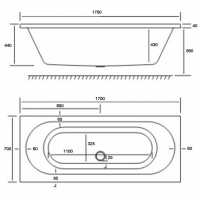 Tissino Londra 1800 x 800 Reinforced Double Ended Bath