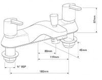 Selkirk Freeflow Overflow Bath Filler Tap - Highlife Bathrooms