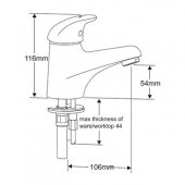 Francis Pegler Strata Blade Monobloc Basin Mixer Tap