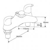 Francis Pegler Haze Deck Dual Flow Bath Filler Tap