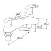 Burlington Anglesey Deck Mounted Angled Bath Shower Mixer Tap - AN19