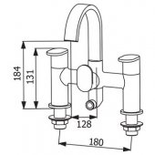 Abacus Ki 3 Hole Brushed Bronze Deck Mounted Bath Mixer Tap