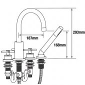 Francis Pegler Waterfall 3 Hole Bath Filler Tap 