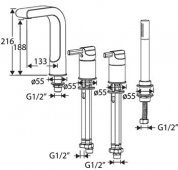 Francis Pegler Xia Four Hole Bath Shower Mixer Tap - End Of Line