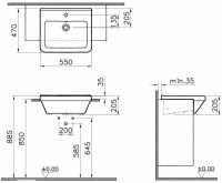 VitrA S50 Compact Semi Recessed Basin Right Handed