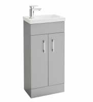 Lomond 400 Cloakroom Vanity Unit - Matt Stone - Highlife Bathrooms