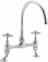 Traditional Bridged Cross-Head Kitchen Sink Mixer Tap - Nuie