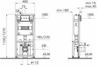 VitrA WC Frame Regular 1120 x 120 For Solid Walls