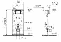 VitrA 750/1080mm Short WC Frame for Wall Hung WC