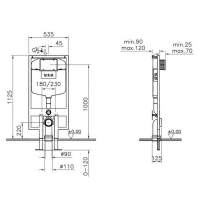 VitrA WC Frame Regular 1120 x 120 For Stud Walls