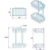 Croydex Stainless Steel Two Tier Shower Caddy - 315 x 250 x 125mm 