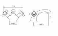 Bayswater Lever Hex Basin Mixer Taps - White/Chrome