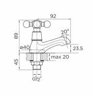 Bayswater Lever Dome Wall Mounted Bath Shower Mixer - White/Chrome