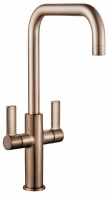 Jeroni Horizontal 2 Handle Antique Brass Kitchen Mixer Tap - Francis Pegler Comap