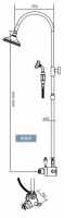 Pure Duo Round Dual Head Shower Column with Adjustable Riser