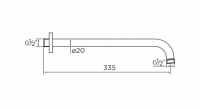 Equate Round Ceiling Mounted Shower Arm 65mm - Chrome - 9346