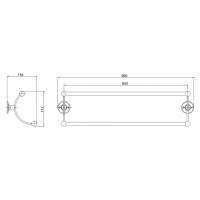 Burlington Towel Rail - Single 550 x 59 x 60mm 