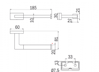 Inda Ego Double Toilet Roll Holder - 32 x 3H x 8cm 