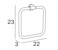 Inda One Towel Rail 35-x-4.5-x-7cm 