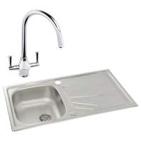 Abode Trydent 1 Bowl Inset Stainless Steel Sink & Astral Tap Pack