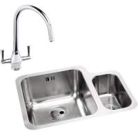 Abode Matrix 1.5 Bowl Left Hand Undermount Stainless Steel Sink & Astral Tap Pack